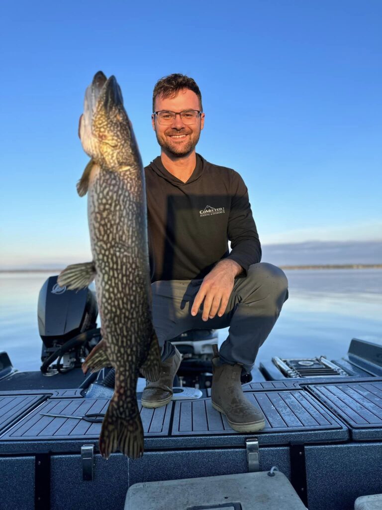 Cass Lake Area Guide Service client with a big Lake Bemidji pike.