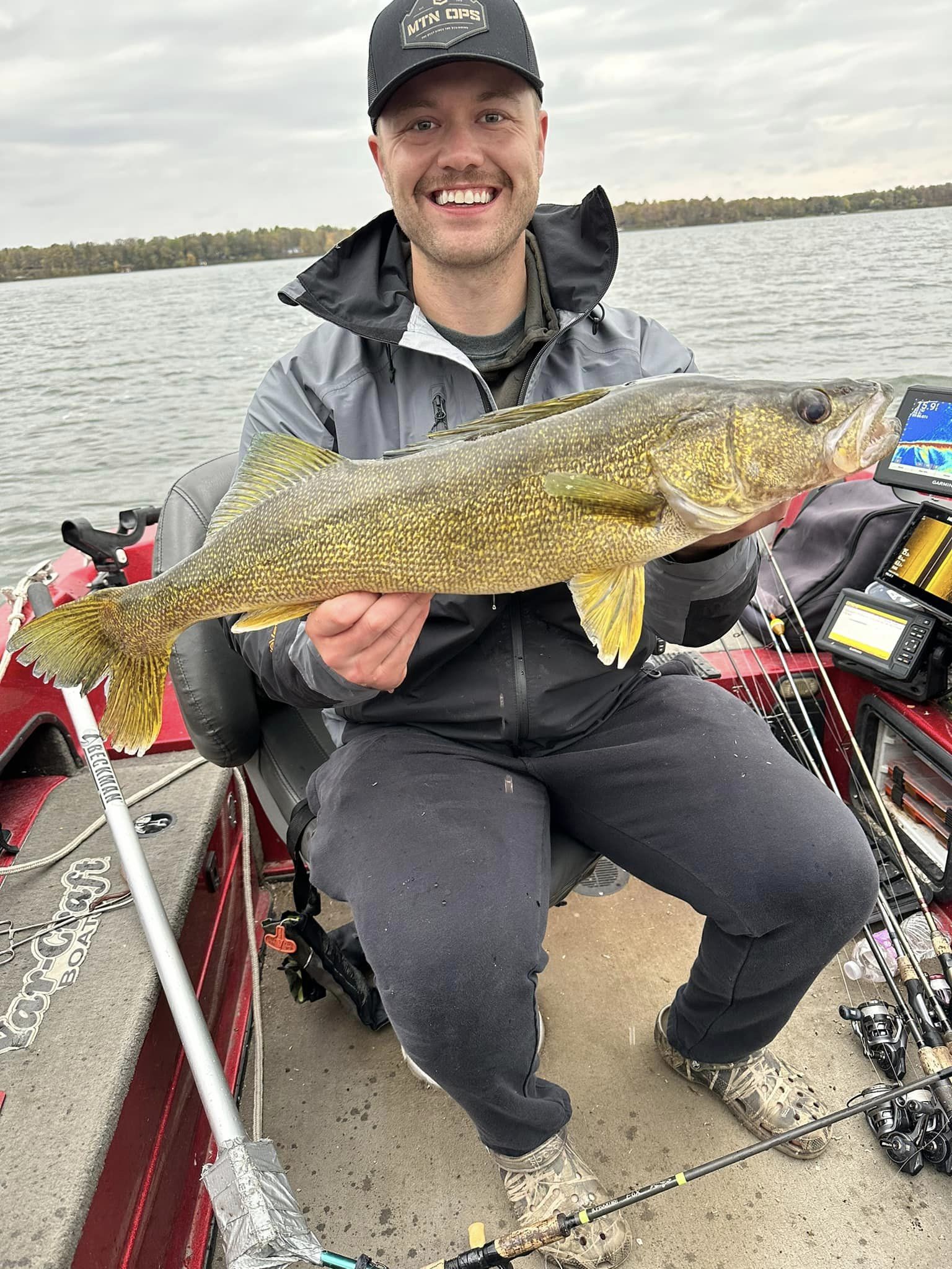 Cass Lake Area Guide Service client with a nice Lake Bemidji walleye.